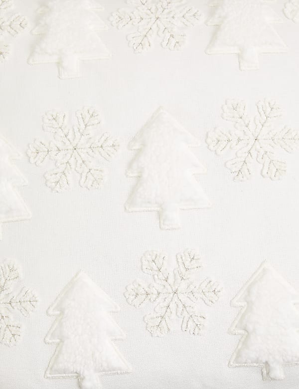 Pure Cotton Christmas Tree Applique Cushion - GR