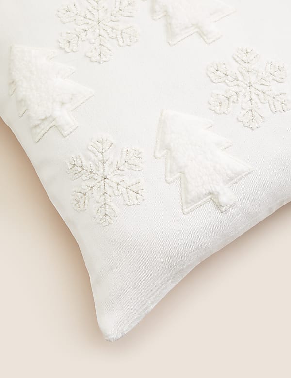 Pure Cotton Christmas Tree Applique Cushion - GR
