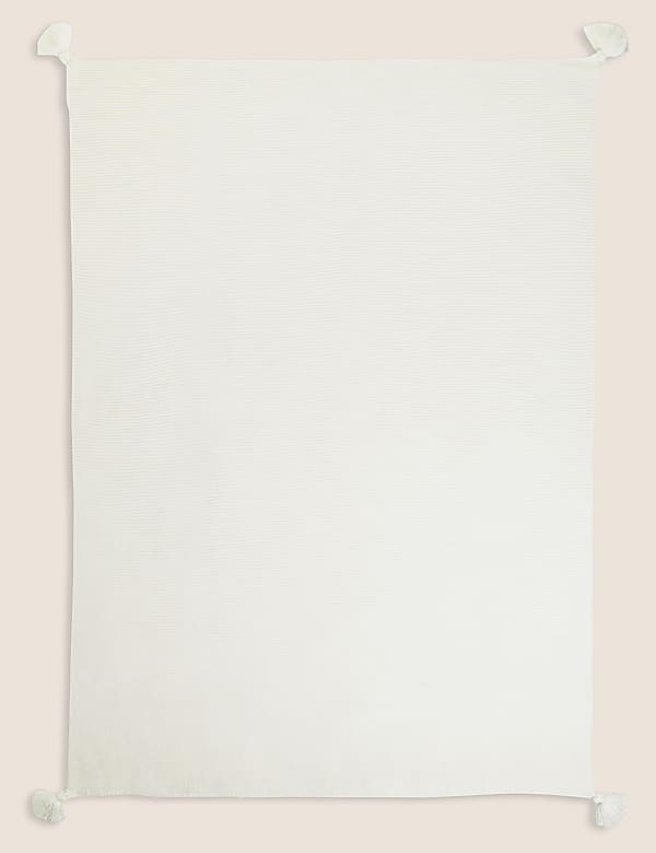 Πλεκτό ριχτάρι με φουντίτσες - GR