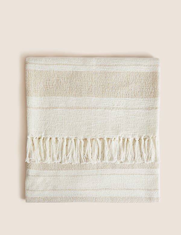 Pure Cotton Striped Throw - FR