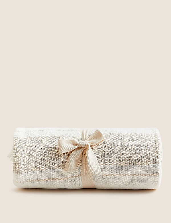 Pruhovaný přehoz z čisté bavlny - CZ