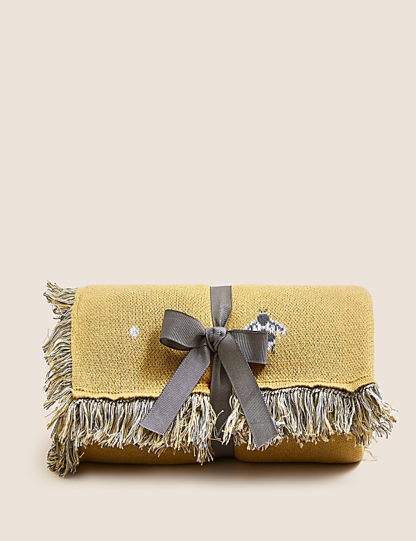 Pure Cotton Bee Knitted Throw