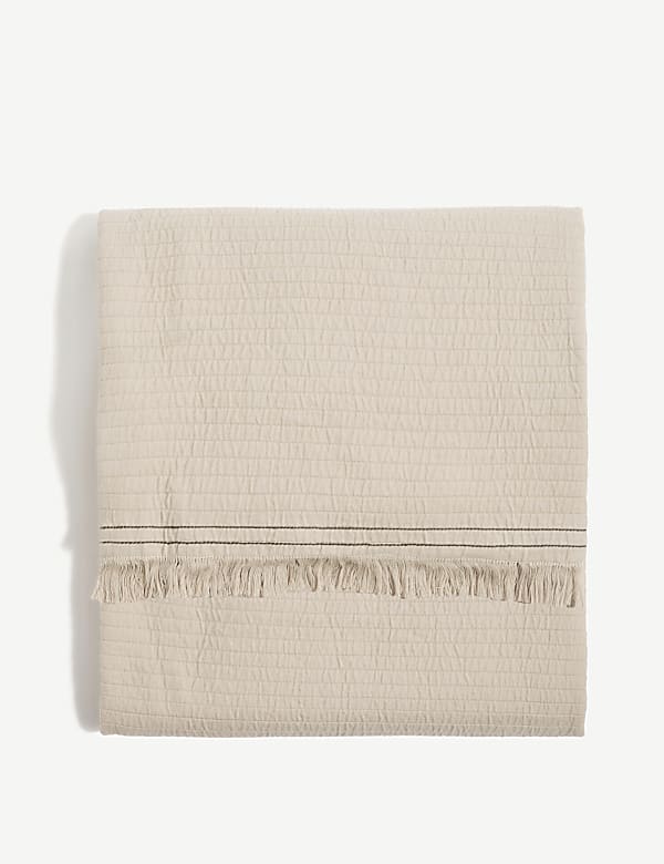 Pure Cotton Large Stitched Throw - HR