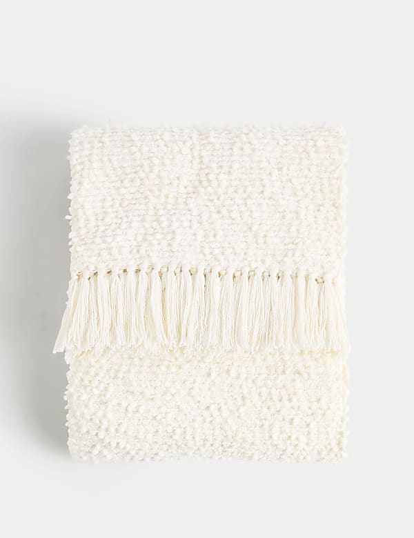 Pure Cotton Bouclé Throw - GR