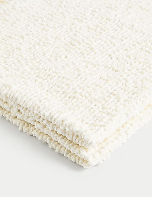 Pure Cotton Bouclé Throw - GR