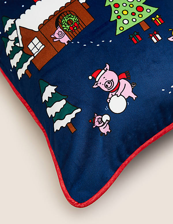 Percy Pig&trade; Velvet Christmas Cushion - GR