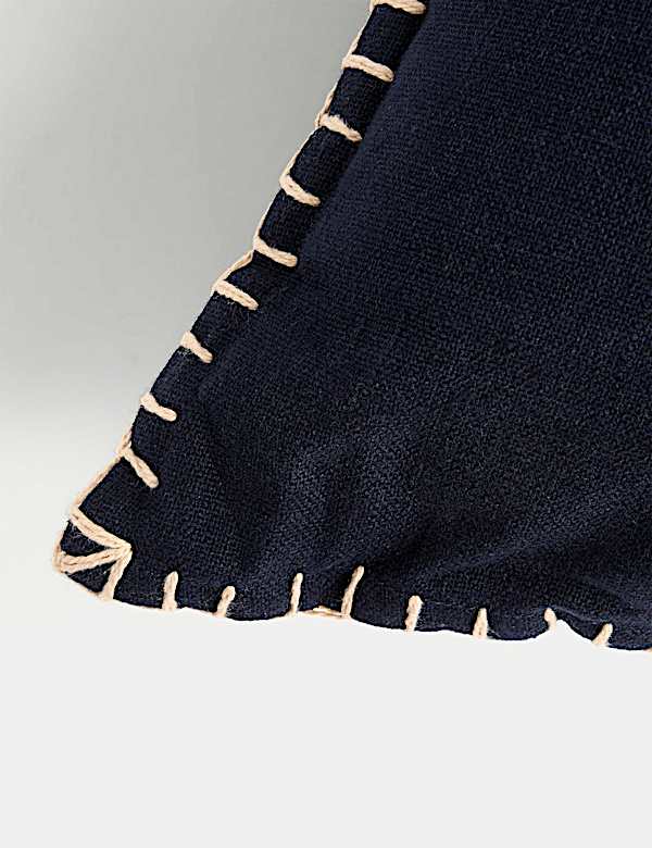 Pure Cotton Blanket Stitched Cushion - CY