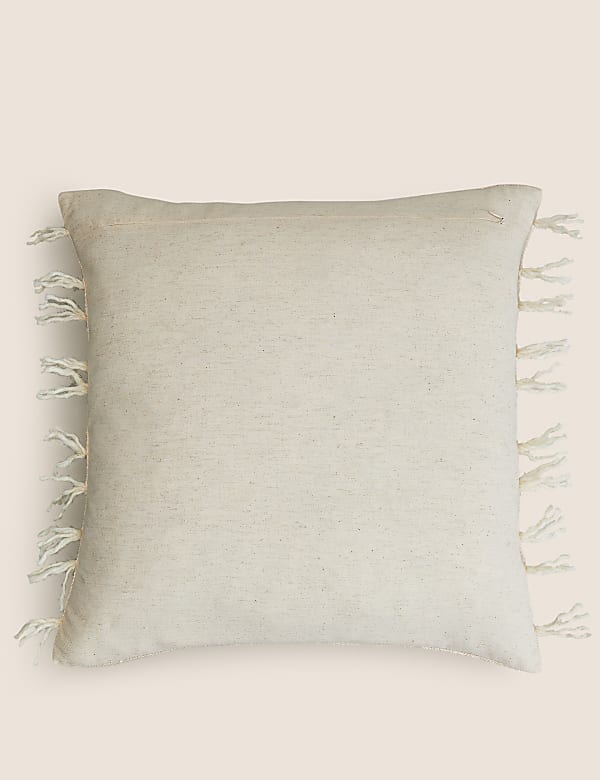 Cotton Rich Striped Tasselled Cushion - NL