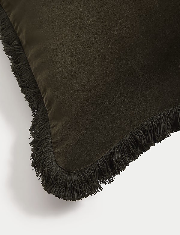 Pure Cotton Velvet Fringed Cushion - US