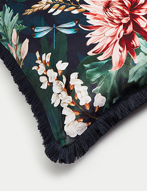 Velvet Floral Cushion - NZ