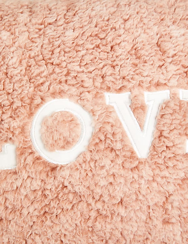 Teddy Love Slogan Mini Cushion