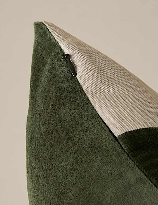 Coussin polochon à panneau en velours - CA