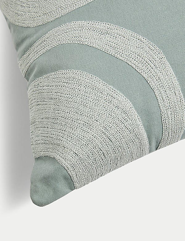 Pure Cotton Swirl Embroidered Cushion - FR