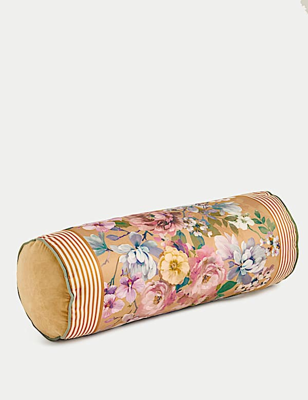 Pure Cotton Floral Bolster Cushion - RO