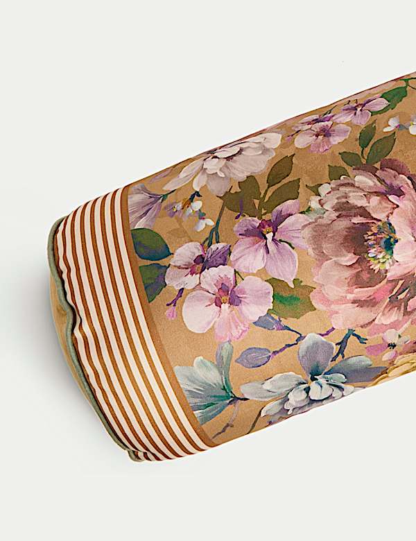 Pure Cotton Floral Bolster Cushion - RO