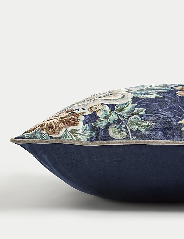 Velvet Bird Embellished Cushion - CA