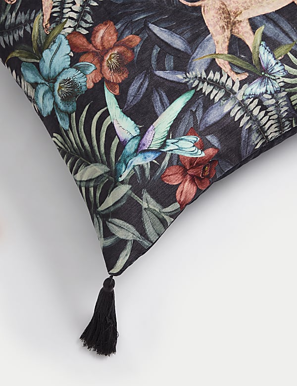 Chenille-Kissen mit Leopardenprint - DE