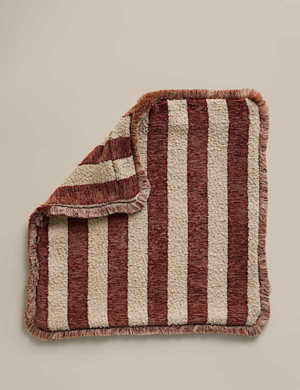Fringed Chenille Stripe Cushion Cover - VN