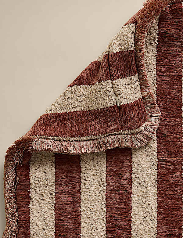 Fringed Chenille Stripe Cushion Cover - VN