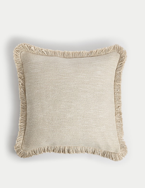 Pure Cotton Textured Fringe Cushion - AU