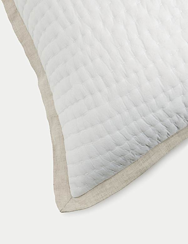 Linen Border Large Quilted Cushion - AU