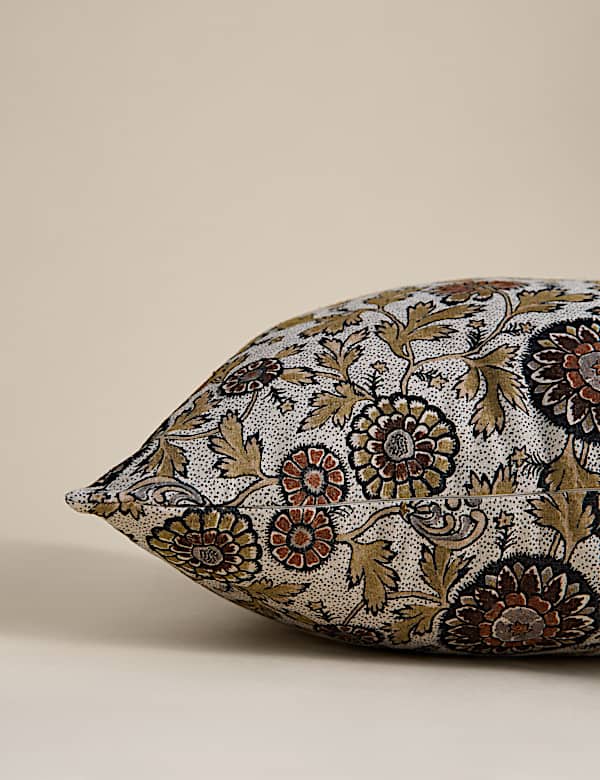 Cotton Rich Floral Cushion - GR