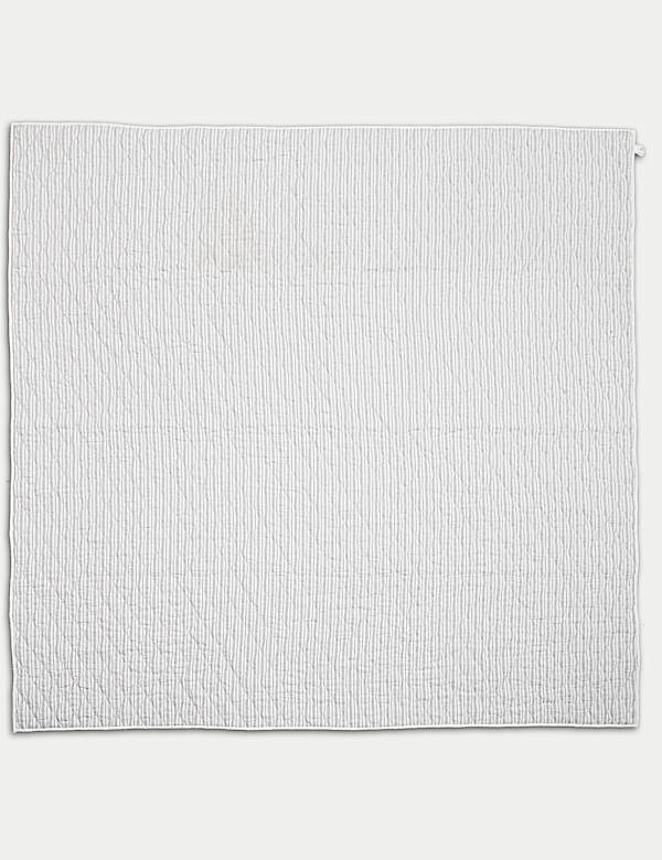 Dessus de lit ouatiné 100 % coton à rayures - CH