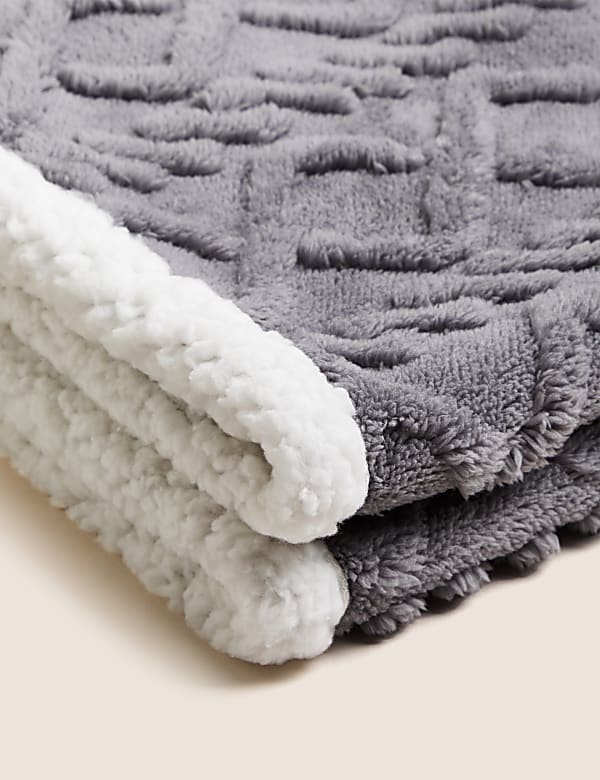Borg Fleece Cable Throw