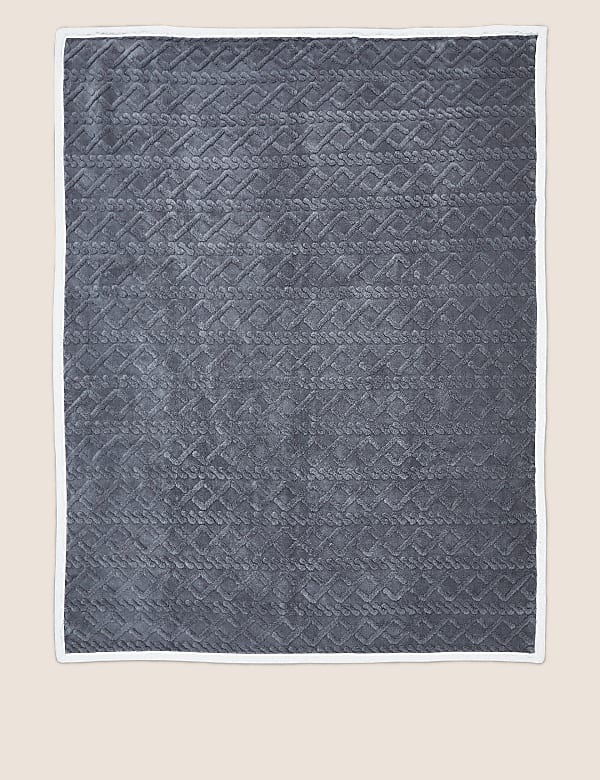 Borg Fleece Cable Throw