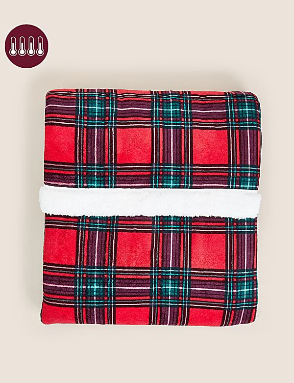 Selimut Sofa Fleece Borg Motif Kotak - ID