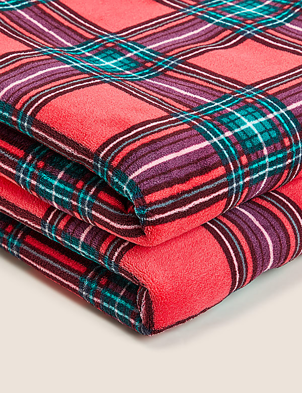 Selimut Sofa Fleece Borg Motif Kotak - ID