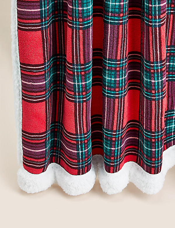 Selimut Sofa Fleece Borg Motif Kotak - ID