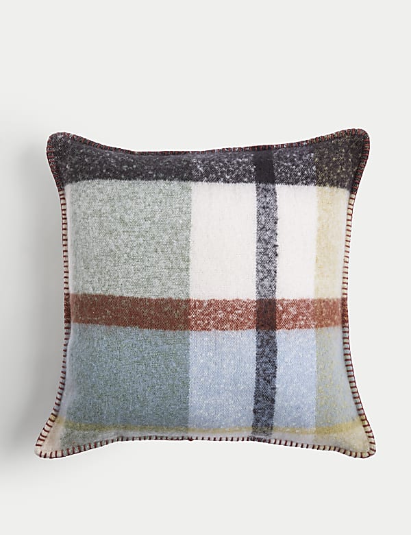 Faux Mohair Checked Cushion - AU