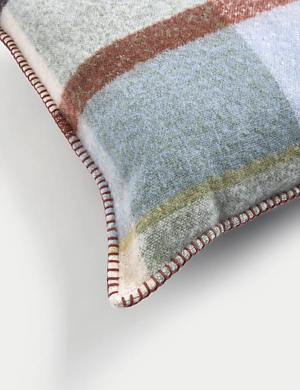 Faux Mohair Checked Cushion - SE
