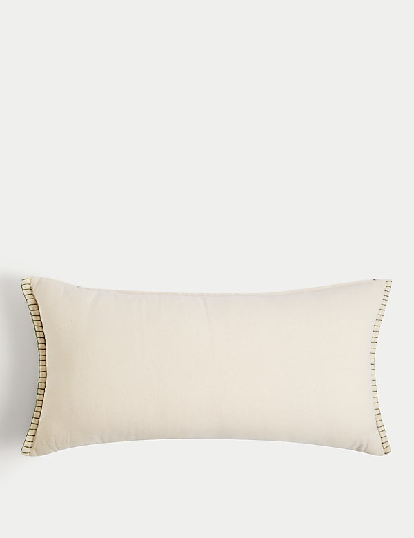 Petit coussin polochon textur&eacute; en laine m&eacute;lang&eacute;e - LU