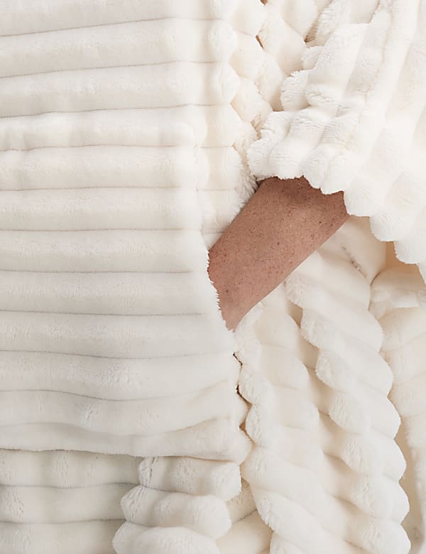 Φλις κουβέρτα με κουκούλα και ριμπ ύφανση - GR