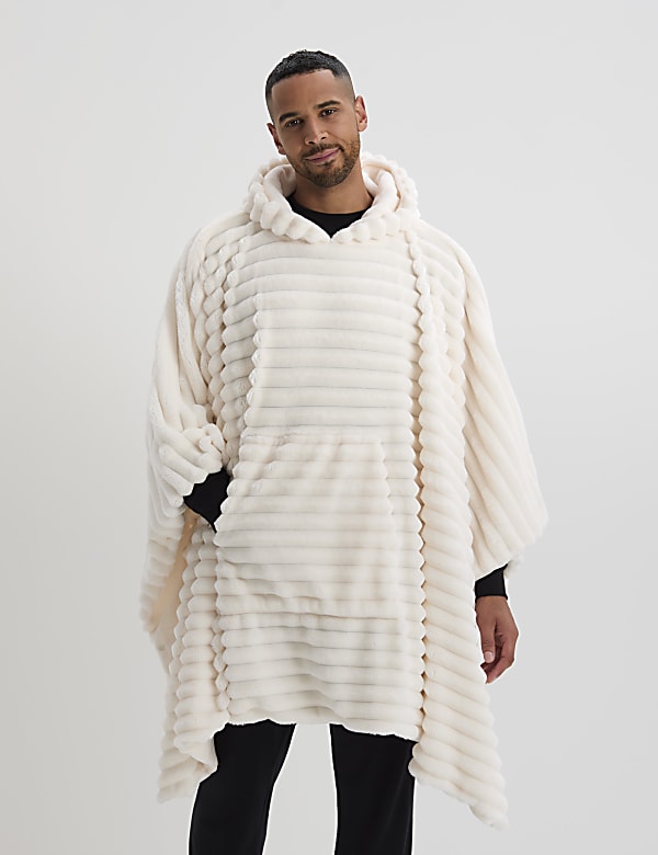 Φλις κουβέρτα με κουκούλα και ριμπ ύφανση - GR