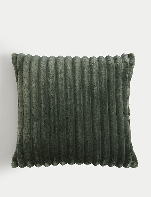 Fleece Ribbed Cushion GREEN Cushions M S IS