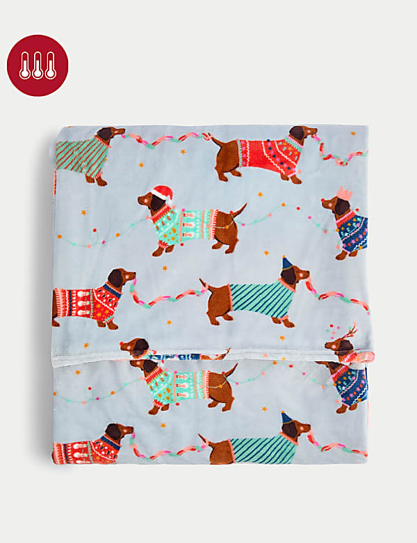 Fleece Dachshund Throw GREY MIX Throws M S FR