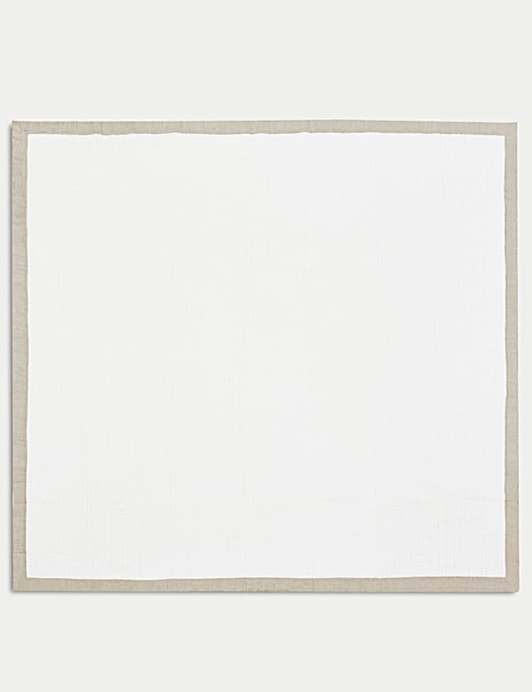 Dessus de lit matelassé avec bordure en lin - CA