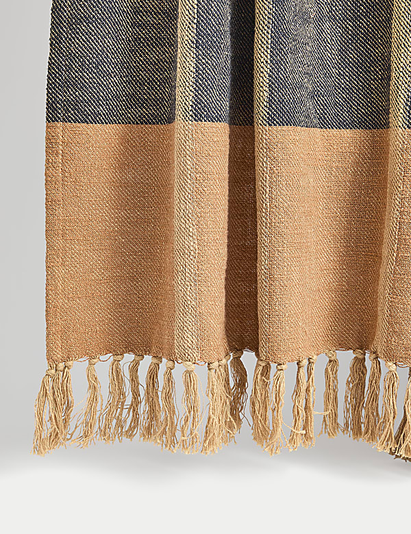 Pure Cotton Woven Geometric Checked Throw - IL