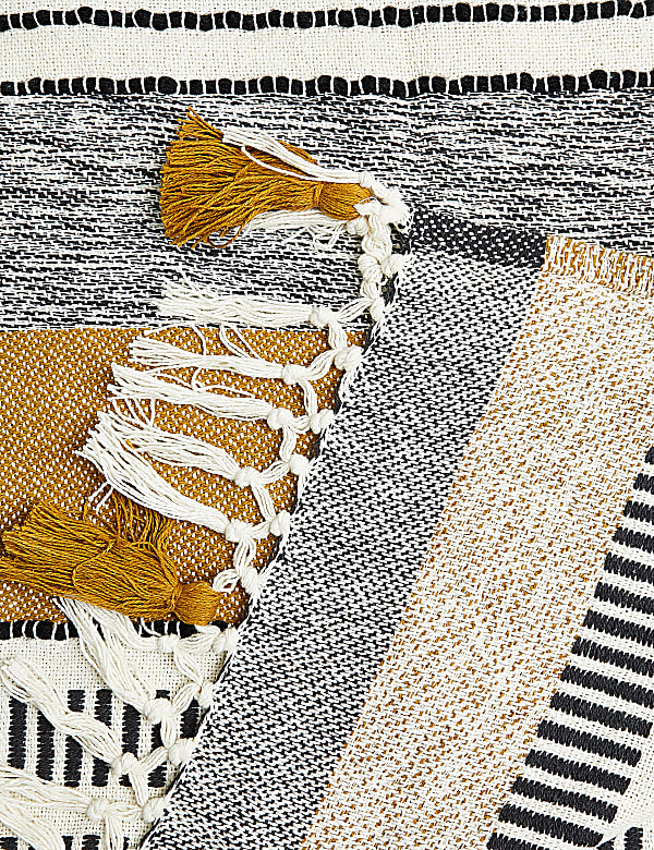 Cotton Rich Woven Monochrome Stripe Throw