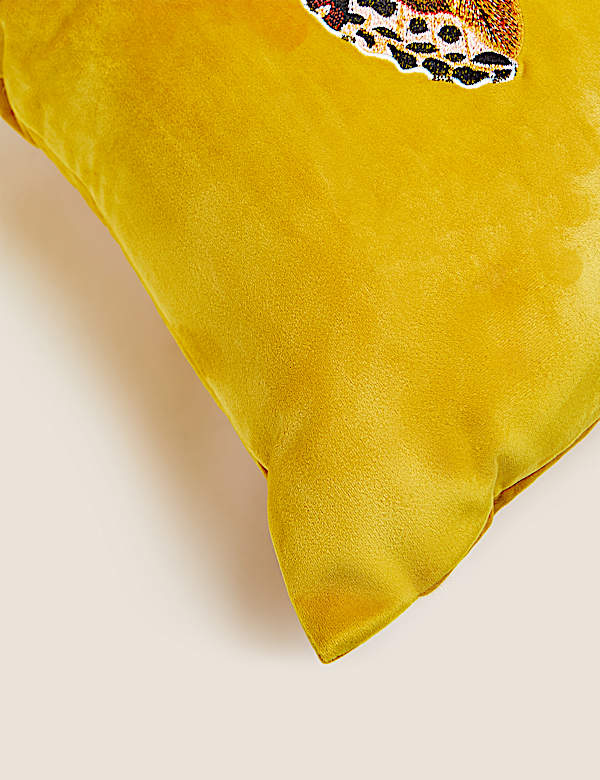 Velvet Butterfly Embroidered Cushion