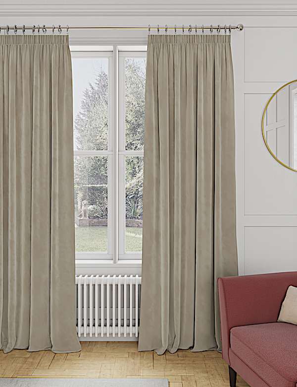 Velvet Pencil Pleat Curtains - IS