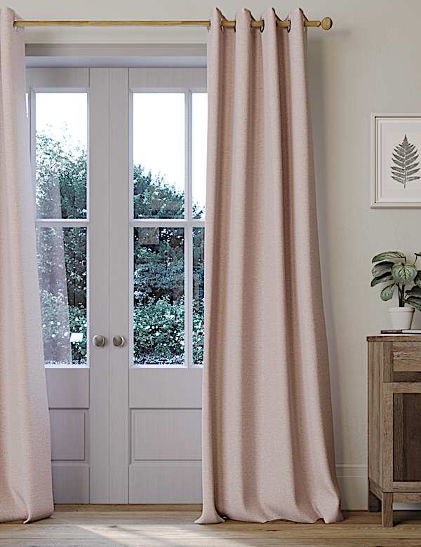 Brushed Eyelet Blackout Temperature Smart Curtains - ES