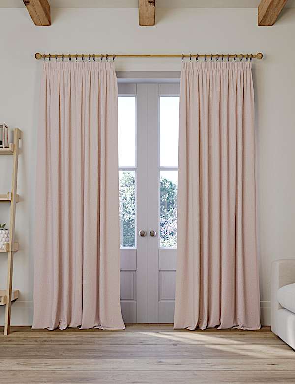 Brushed Pencil Pleat Blackout Thermal Curtains - CN