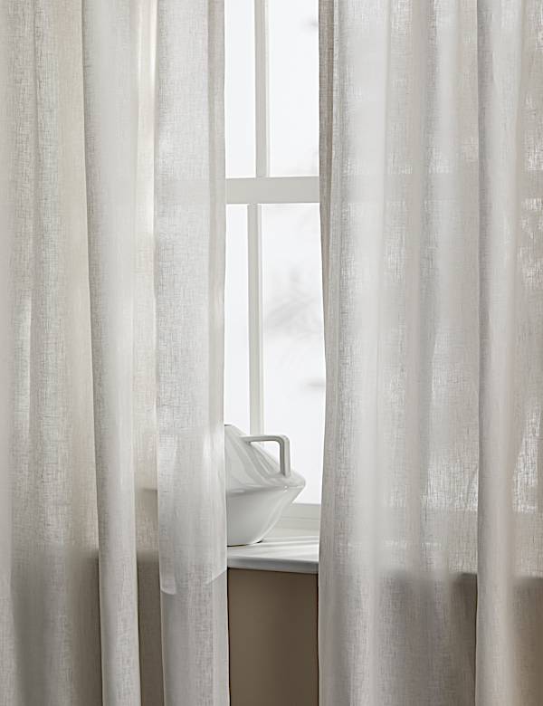 Rideaux transparent en lin avec patte - BE