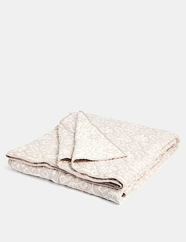 Dessus de lit 100&nbsp;% coton à motif Ikat géométrique - BE