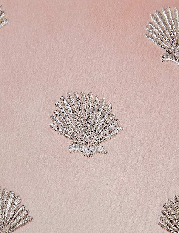 Velvet Shell Embroidered Bolster Cushion