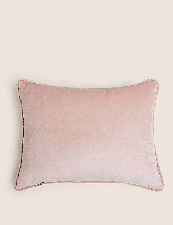 Velvet Shell Embroidered Bolster Cushion